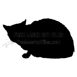 Sitting Cat Silhouette Laser Cut File, Ready to Cut