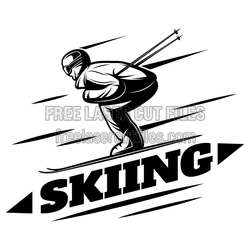 Skiing Silhouette Clipart for Laser Cutting, Ready to Cut