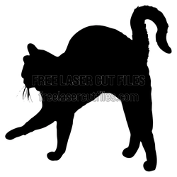 Walking Cat Silhouette Laser Cut File, Ready to Cut