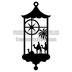 Camel Caravan Desert Lantern Laser Cut Wall Decor