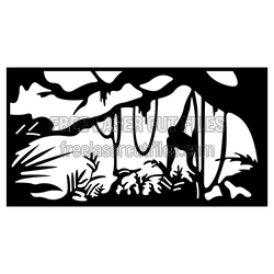 Jungle Forest Monkey Scene Laser Cut Template