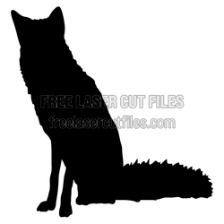 Seated Wolf Silhouette Laser Cut File, Ready to Cut