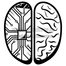 Circuit Board Brain Laser Cut File, Ready to Cut