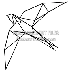 Geometric Polygon Bird Laser Cut SVG Template