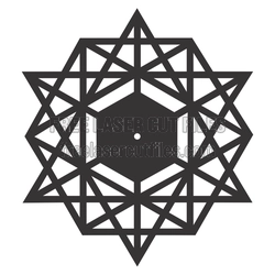 Geometric Star Clock Face Laser Cut File, Ready to Cut