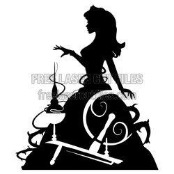 Princess Aurora Silhouette Laser Cut Clipart Design