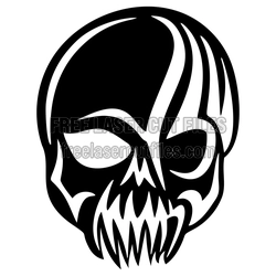 Stylized Skull Vector Design for Laser Cutting