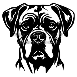 Boxer Dog Face Vector Cut File for Laser Projects