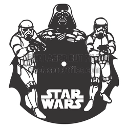 Darth Vader and Stormtroopers Laser Cut Clock Design
