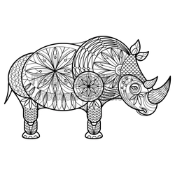 Decorative Rhinoceros Mandala Laser Cut File