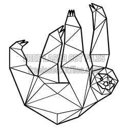 Geometric Hanging Sloth Laser Cut Template