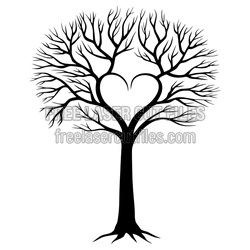 Heart Tree of Love Laser Cut Design, Free DXF Download