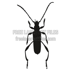 Longhorn Beetle Silhouette Laser Cut File, Ready to Cut