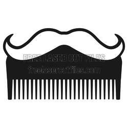 Mustache Beard Comb Laser Cut File, Ready to Cut