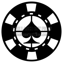 Poker Chip Spade Icon Laser Cut Design