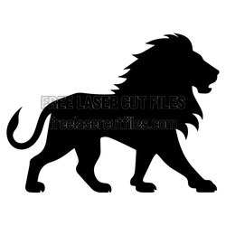 Walking Lion Silhouette Laser Cut File, Ready to Cut