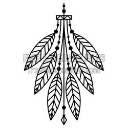 Boho Feather Leaves Laser Cut Design for DIY Decor