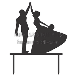 Bride and Groom Cake Topper Laser Cut File