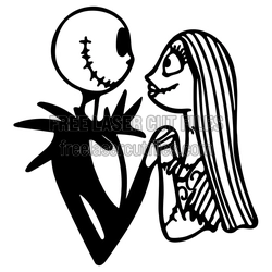 Jack and Sally Halloween Laser Cut Silhouette Design