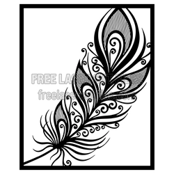Ornamental Feather Panel Free Laser Cut File