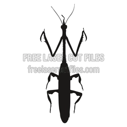 Praying Mantis Silhouette Laser Cut File, Ready to Cut