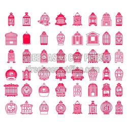 Set of Ornate Birdcage Laser Cut Files, Decorative Motifs
