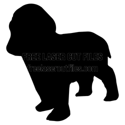 Standing Dog Silhouette Laser Cut File for DIY Decor