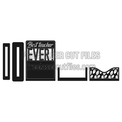 Best Teacher Ever Gift Card Holder, 3mm Laser Cut File