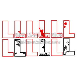 Decorative Split Letter L Laser Cut File, Ready to Cut