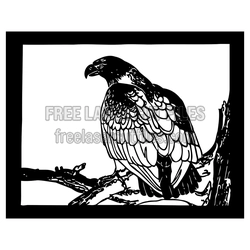 Eagle on Branch Laser Cut Design, Ready to Cut