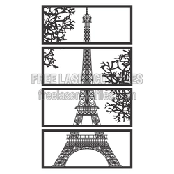 Eiffel Tower Layered Laser Cut Panel, Ready to Cut Decor