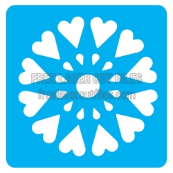 Heart Flower Stencil Design for Laser Cutting
