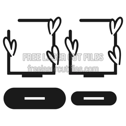 Love Photo Frame Laser Cut File with Heart Accents