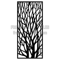 Tree Branch Decorative Screen Panel, Laser Ready Pattern