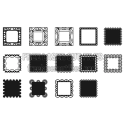 Decorative Openwork Picture Frames, Laser Cut Template Set