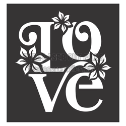 Love Floral Monogram SVG, Romantic DIY Laser Cut Decor