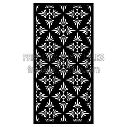 Ornamental Floral Screen Pattern for Laser Cutting