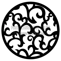 Ornamental Round Door Screen Panel Laser Cut File