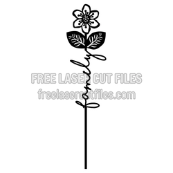 Rose Flower Family Word Art Laser Cut Design