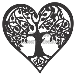 Tree of Life Heart Cut File for Laser Cutting