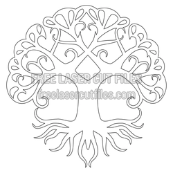 Celtic Tree Mandala Laser Cut File, Free Nature Decor