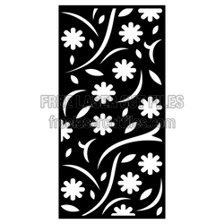 Floral Decorative Door Screen Panel Laser Cut Design