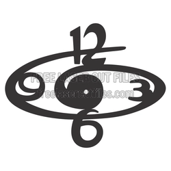 Free 12-3-6-9 Round Wall Clock Laser Cut File