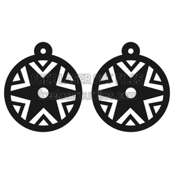 Geometric Christmas Ornament Earrings Ready to Cut