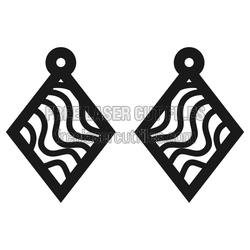 Geometric Diamond Earrings Laser Cut File, Ready to Cut