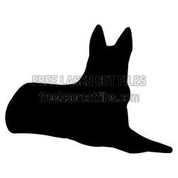 German Shepherd Dog Silhouette Laser Cut File