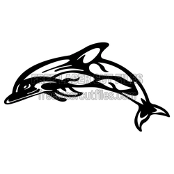 Jumping Dolphin Fish Clipart Laser Cut File