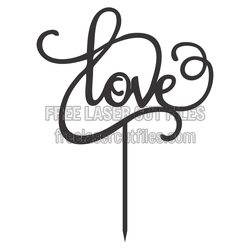Love Cake Topper SVG, Ready to Cut Wedding Design