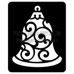 Ornate Christmas Bell Clipart Laser Cut File