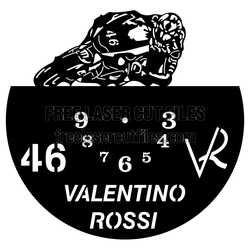 Valentino Rossi Motorcycle Wall Clock Laser Cut File